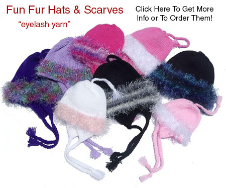 Fun Fur or Eyelash Yarn Hats and Scaves Are Hot!  Click here to find out why!